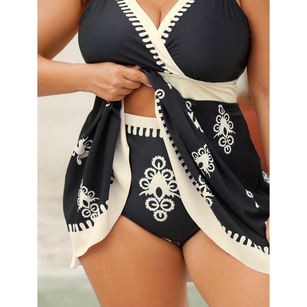 BloomChic Swim Dress Set Plus Size 26 Black Boho Modest Swimwear Beach Resort - Picture 15 of 15